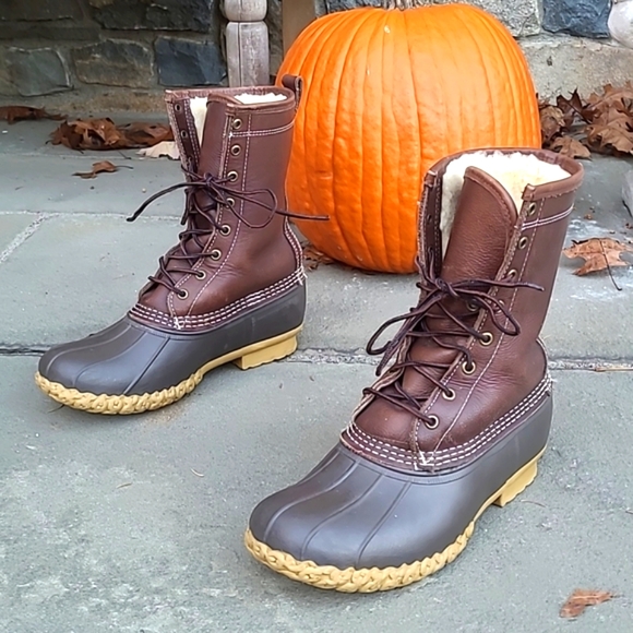 L.L. Bean Shoes Ll Bean Shearling Lined Duck Boots Wide Width